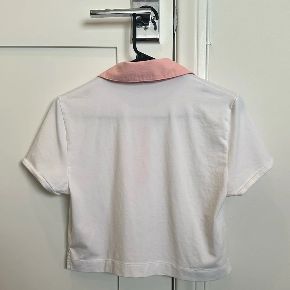 Alice + Olivia Kit Cropped Polo Shirt Size S - Picture 7 of 8
